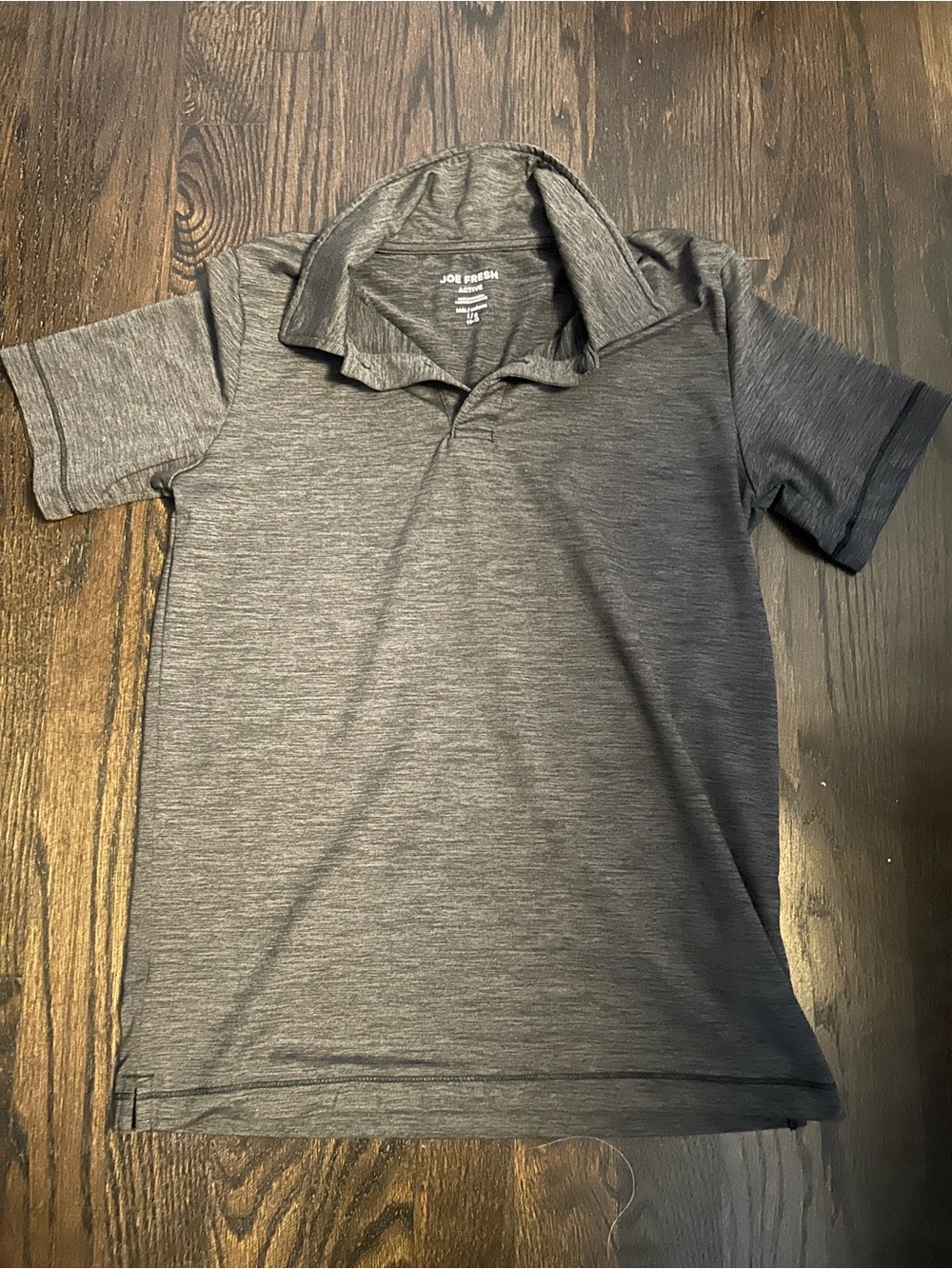 Joe Fresh Heathered Charcoal Gray Short-Sleeve Polo